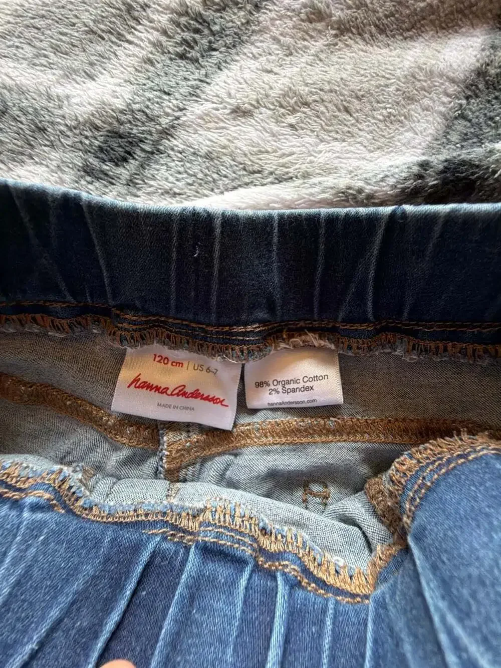 Hanna Andersson Organic Cotton Pull-On Denim Jeans Size 6-7
